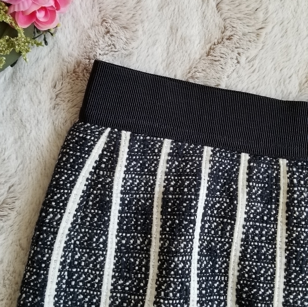 Ann Taylor‎ Petite Blue White Vertical Pin Stripe Skirt 10P - Picture 2 of 8